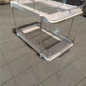 Two-Tier Clear and White Storage Organizer